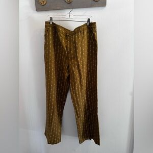 New Garnet Hill Classic Linen Pants Moss Wishbone Size 14